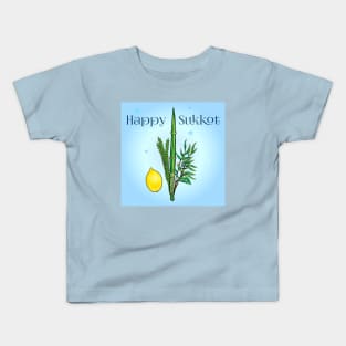 Sukkot Lulav and Etrog Tropical Palm Leaves Jewish Holiday Kids T-Shirt
